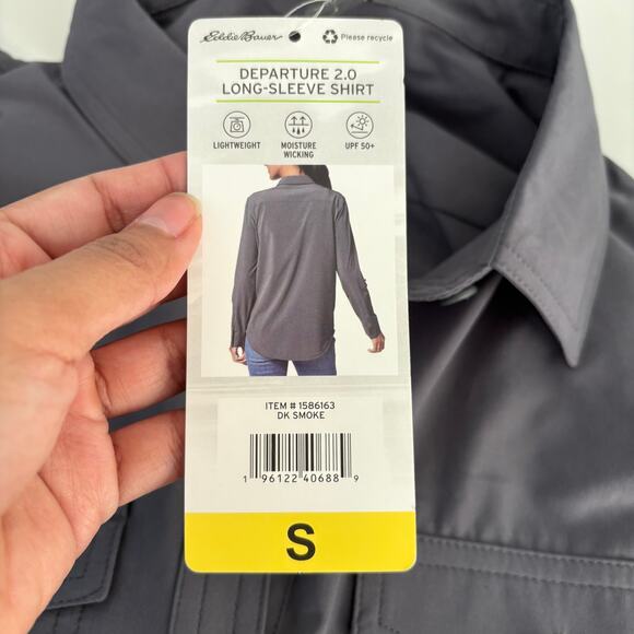 Eddie Bauer Gray Button Down Shirt for Women - Picture 9 of 11